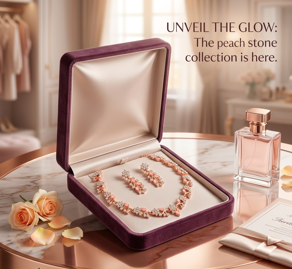 Rose Gold & Pink Enamel Floral Jewellery Set