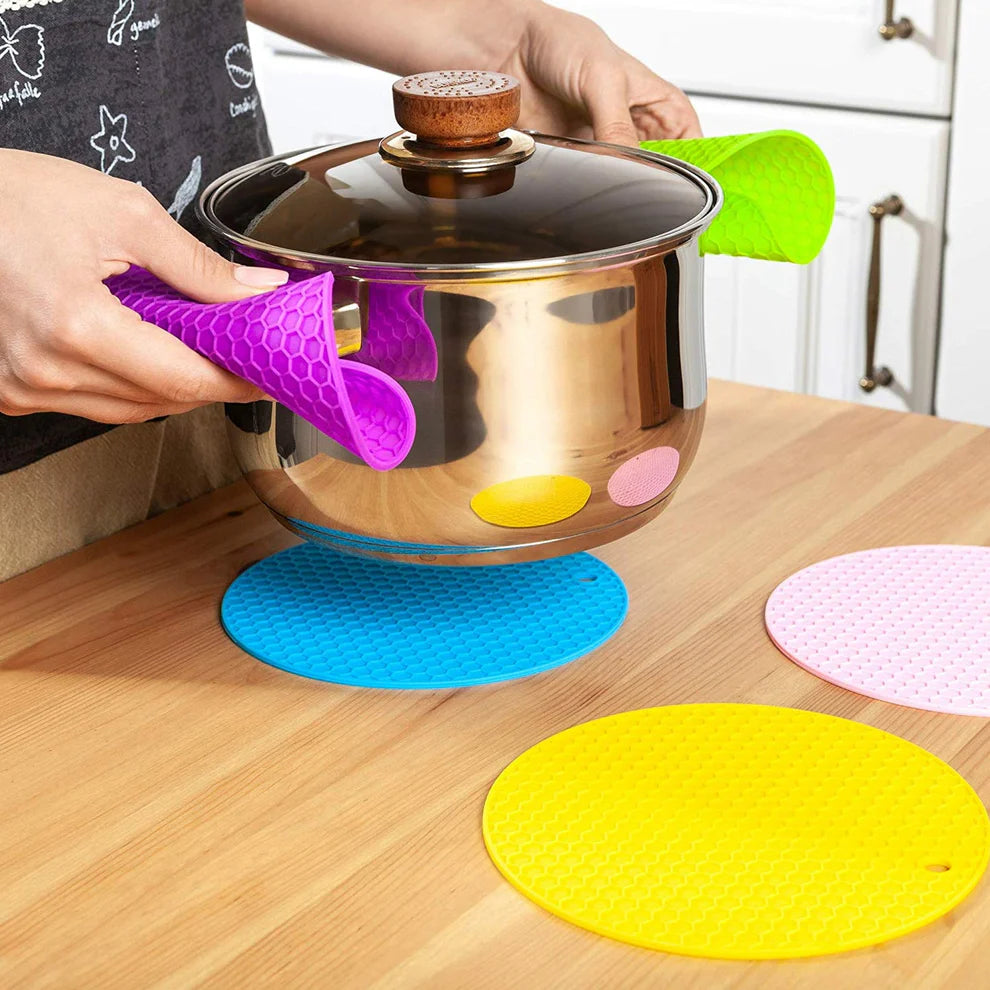 Silicone Trivet for Hot Dish and Pot, Silicone Hot Pads ( 4 pcs )