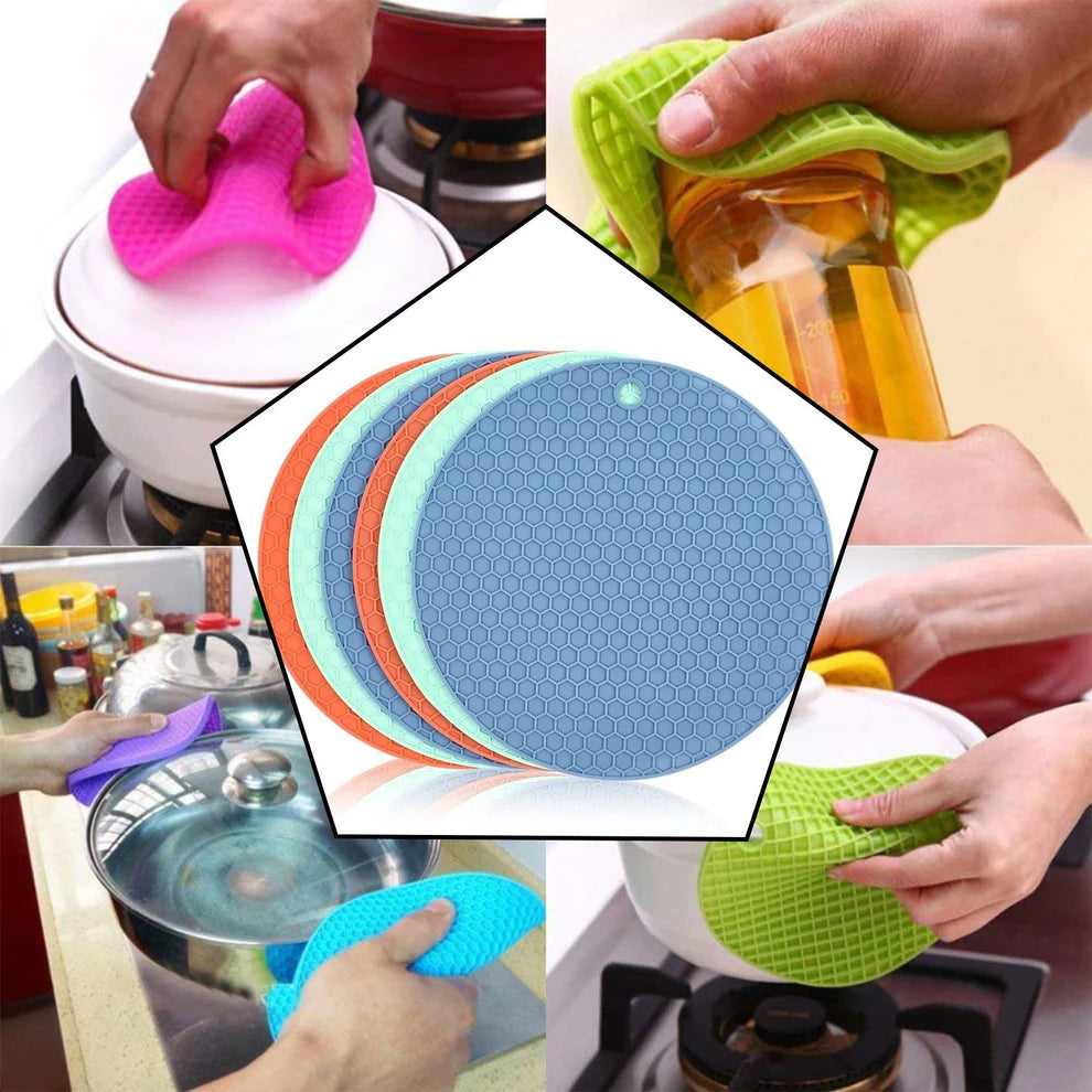 Silicone Trivet for Hot Dish and Pot, Silicone Hot Pads ( 4 pcs )